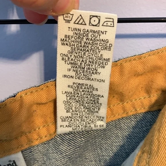 Timberland medium wash vintage Y2k wide leg jeans embroidered tight logo boys 18 - Picture 9 of 10